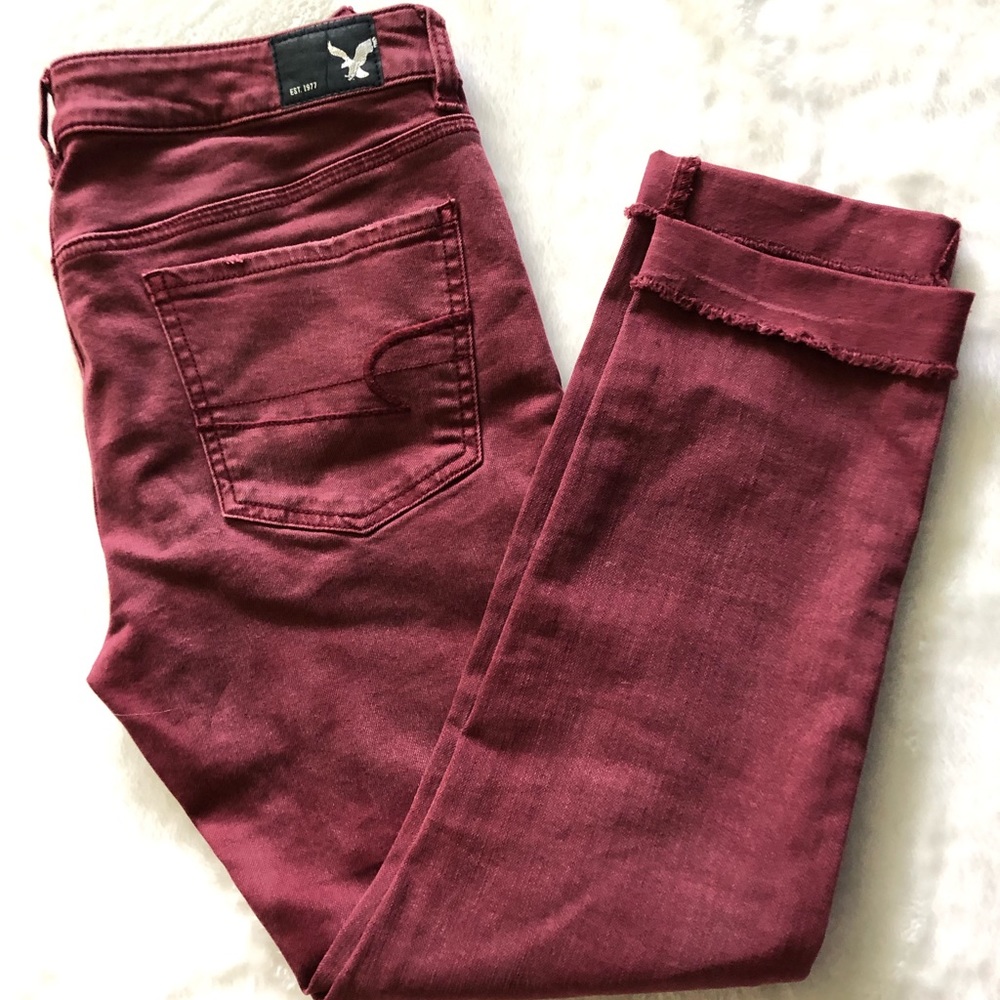 American Eagle maroon jeans sz10